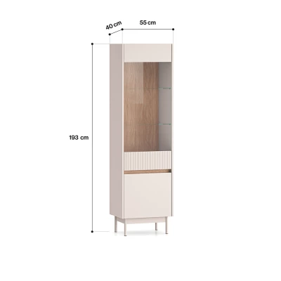 Glasvitrine THEA - Kaschmir / Eiche