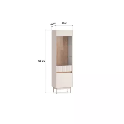 Glasvitrine THEA - Kaschmir / Eiche