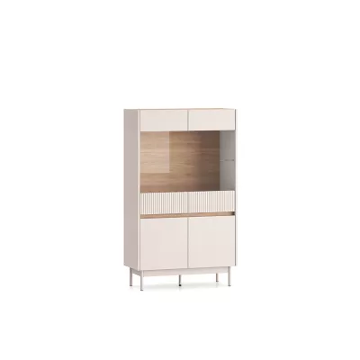 Vitrine mit Glastüren THEA - Kaschmir / Eiche
