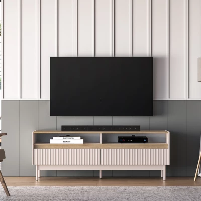 TV-Ständer THEA – Kaschmir/Eiche