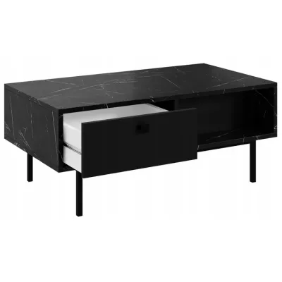 SHELDON Couchtisch - schwarzer Marmor
