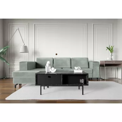 SHELDON Couchtisch - schwarzer Marmor