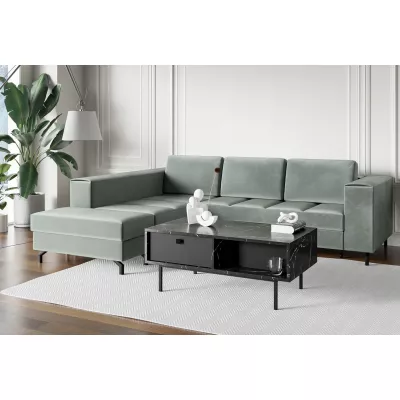 SHELDON Couchtisch - schwarzer Marmor