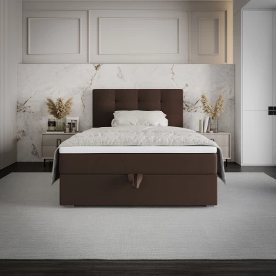 Einzelbett 100x200 STIG 8 mit Stauraum - braun