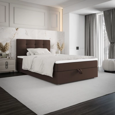 Einzelbett 100x200 STIG 8 mit Stauraum - braun