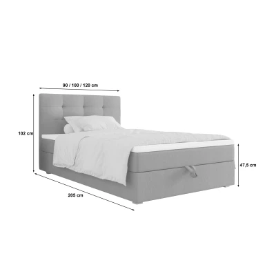Einzelbett 100x200 STIG 8 mit Stauraum - beige