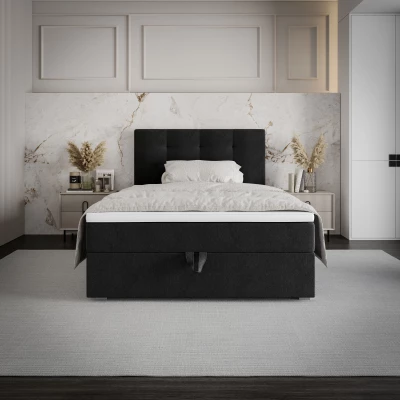 Einzelbett 100x200 STIG 8 mit Stauraum - schwarz