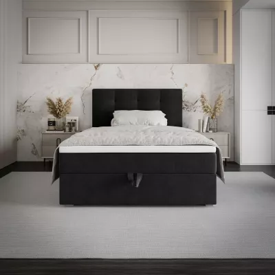 Einzelbett 100x200 STIG 8 mit Stauraum - schwarz