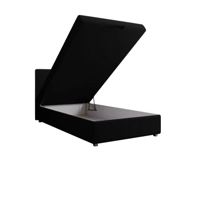 Einzelbett 100x200 STIG 8 mit Stauraum - schwarz