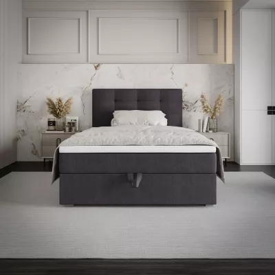 Einzelbett 100x200 STIG 8 mit Stauraum - dunkelgrau
