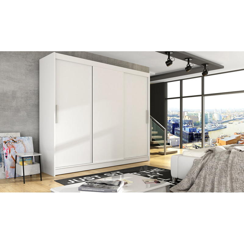 Geräumiger Kleiderschrank Lion – Breite 250 cm, weiß