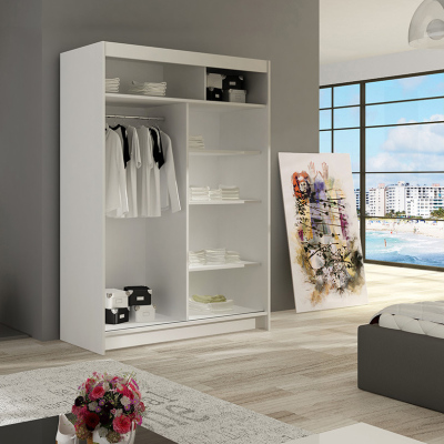 Kleiderschrank mit Spiegel Angelo – Breite 120 cm, Trüffel
