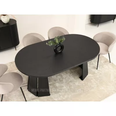Designer Ausziehtisch 100(180)x100 DAMIEN - schwarz
