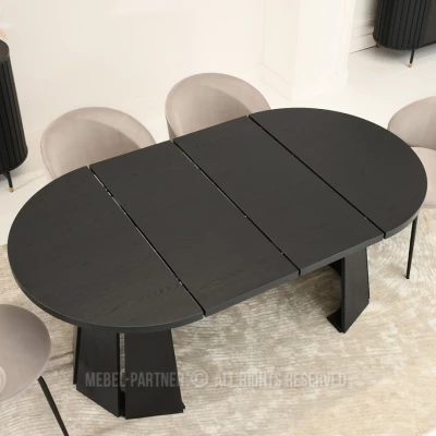Designer Ausziehtisch 100(180)x100 DAMIEN - schwarz