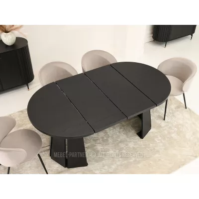 Designer Ausziehtisch 100(180)x100 DAMIEN - schwarz