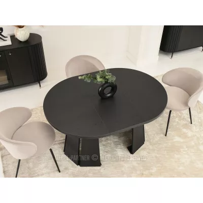 Designer Ausziehtisch 100(180)x100 DAMIEN - schwarz