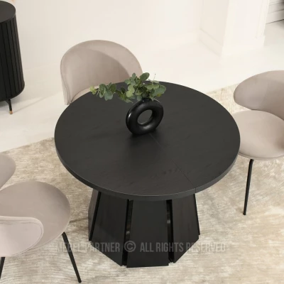 Designer Ausziehtisch 100(180)x100 DAMIEN - schwarz