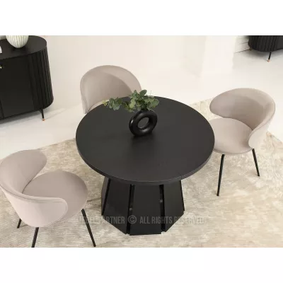 Designer Ausziehtisch 100(180)x100 DAMIEN - schwarz