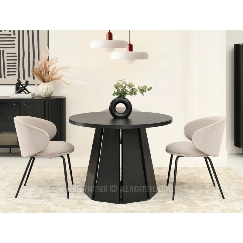 Designer Ausziehtisch 100(180)x100 DAMIEN - schwarz