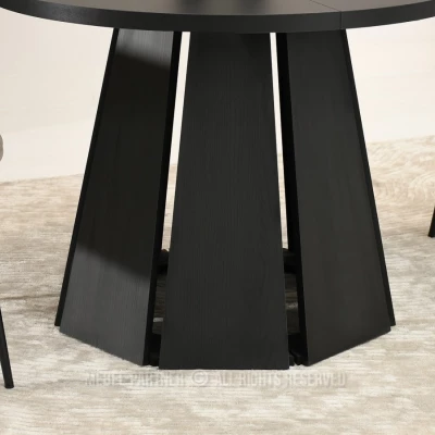 Designer Ausziehtisch 100(180)x100 DAMIEN - schwarz