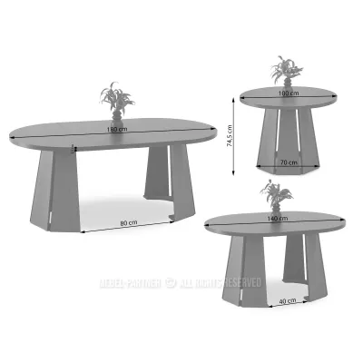 Designer Ausziehtisch 100(180)x100 DAMIEN - schwarz