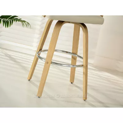 Eleganter Barstuhl ROMINA - Eiche / Creme / Chrom