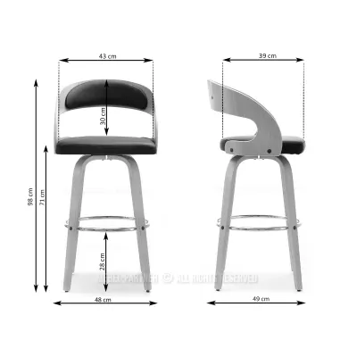 Eleganter Barstuhl ROMINA - Eiche / Creme / Chrom