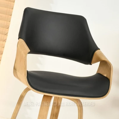 Eleganter Barhocker NENET - Eiche / Schwarz
