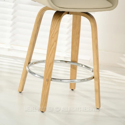 JIHAN Barhocker - Eiche / Beige / Chrom