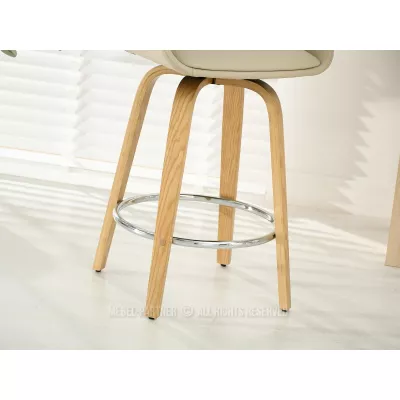 JIHAN Barhocker - Eiche / Beige / Chrom
