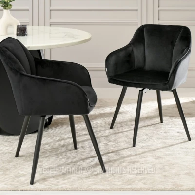 MIRELVA Polsterstuhl für Esszimmer - schwarz