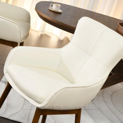 Eleganter Esszimmerstuhl ELISABETH – Creme/Walnuss