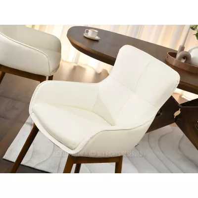 Eleganter Esszimmerstuhl ELISABETH – Creme/Walnuss