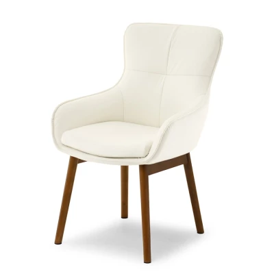 Eleganter Esszimmerstuhl ELISABETH – Creme/Walnuss