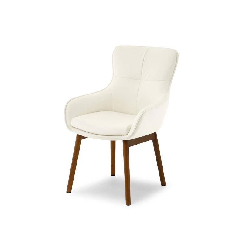 Eleganter Esszimmerstuhl ELISABETH – Creme/Walnuss