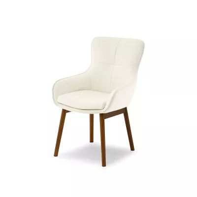 Eleganter Esszimmerstuhl ELISABETH – Creme/Walnuss