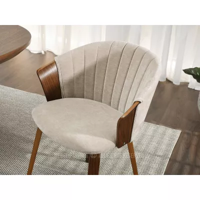 Polsterstuhl RAHMA - beige / walnuss