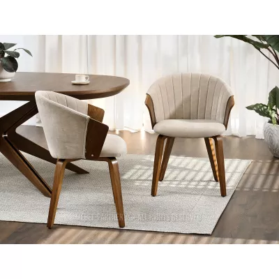 Polsterstuhl RAHMA - beige / walnuss