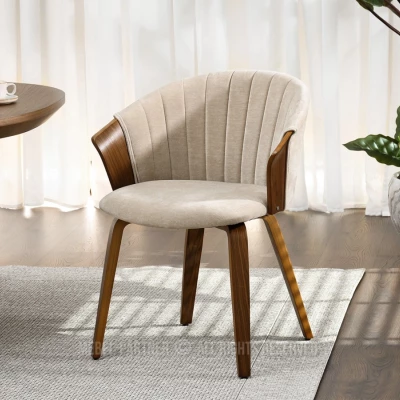 Polsterstuhl RAHMA - beige / walnuss