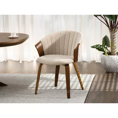 Polsterstuhl RAHMA - beige / walnuss