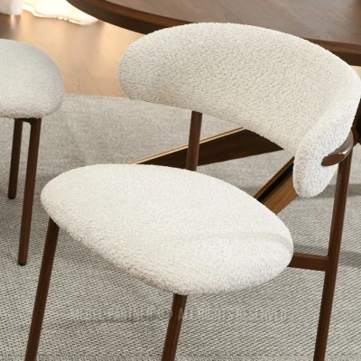 Esszimmerstuhl ADRIENNE - beige / walnuss