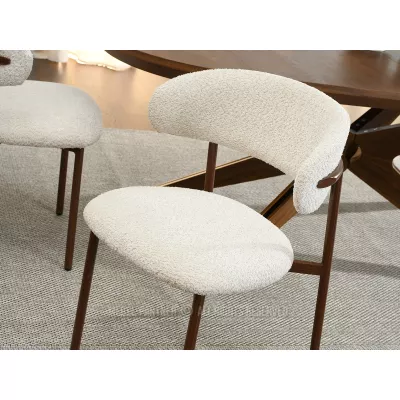 Esszimmerstuhl ADRIENNE - beige / walnuss