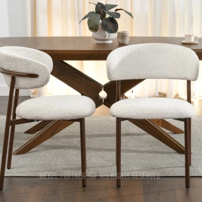 Esszimmerstuhl ADRIENNE - beige / walnuss