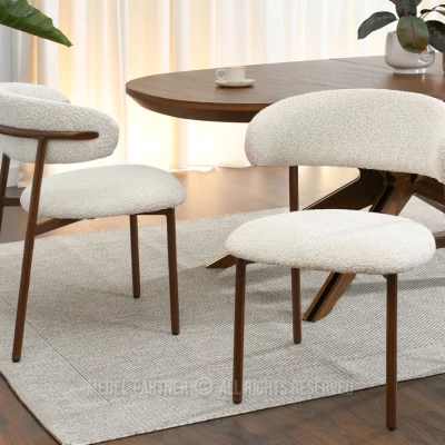 Esszimmerstuhl ADRIENNE - beige / walnuss