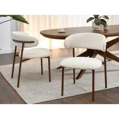 Esszimmerstuhl ADRIENNE - beige / walnuss