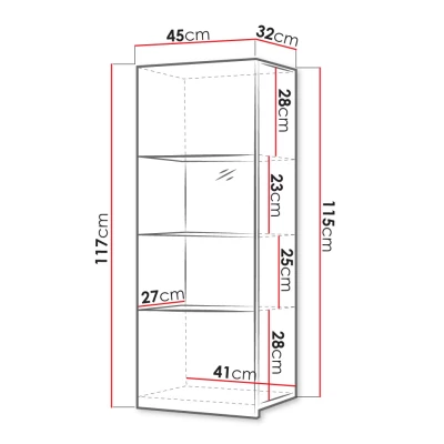 Glashängeschrank CONNOR - Kaschmir