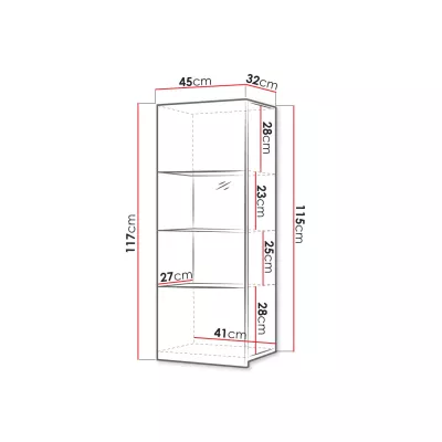 Glashängeschrank CONNOR - Kaschmir