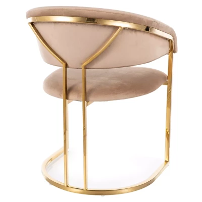 LOUBNE Designer-Esszimmerstuhl – Beige/Gold