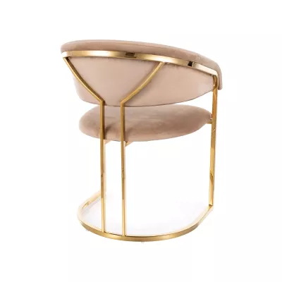 LOUBNE Designer-Esszimmerstuhl – Beige/Gold