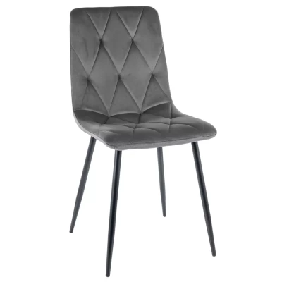 WIEKA Polsterstuhl für Esszimmer - schwarz/grau